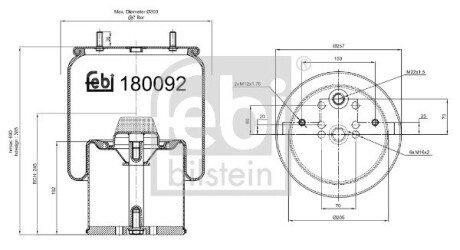 Пневмоподушка febі Bilstein 180092