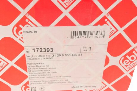 Підшипник передньої ступиці febі Bilstein 172393