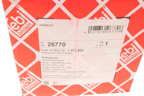 Подшипник передней ступицы febі Bilstein 26770