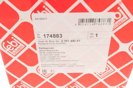 Підшипник задньої ступиці febі Bilstein 174883