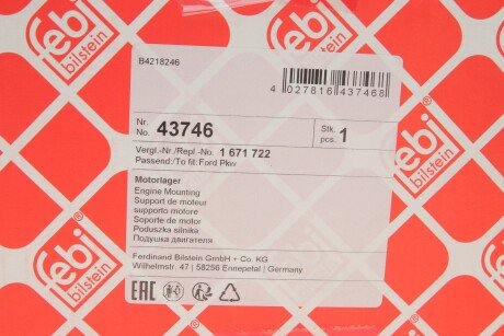 Подушка (опора) двигуна febі Bilstein 43746