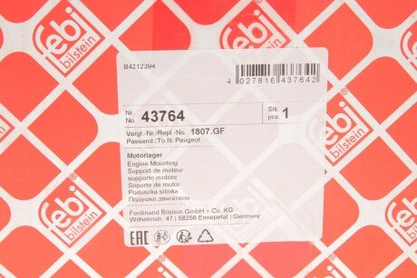 Подушка (опора) двигателя febі Bilstein 43764