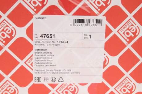 Подушка (опора) двигателя febі Bilstein 47651