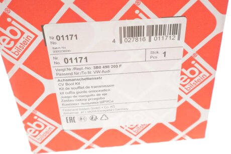 Пыльник шруса (гранаты) внутренний-наружный febі Bilstein 01171