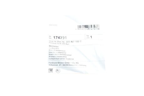 Важіль передньої підвіски febі Bilstein 174791