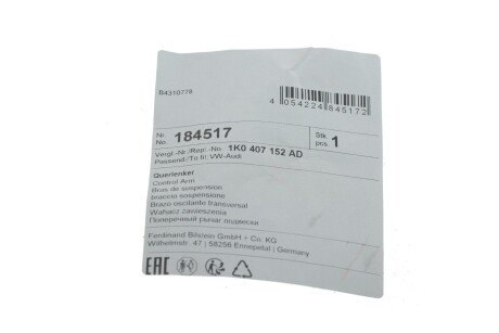 Важіль передньої підвіски febі Bilstein 184517