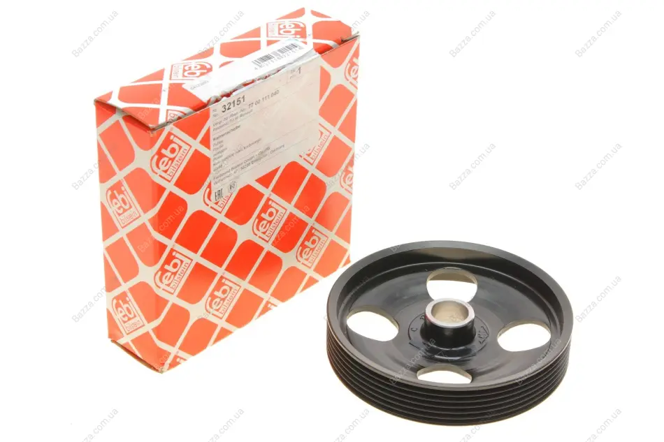 Шкив насоса ГУ, 1.9dCi 01- (6 дорожек) Febі Bilstein 32151 (фото 1)