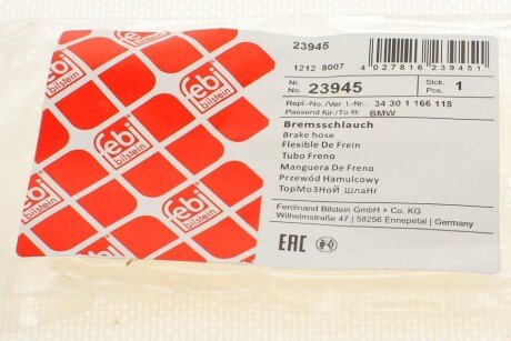 Шланг тормозной передний febі Bilstein 23945