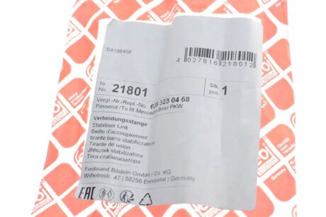 Стійка (тяга) стабілізатора передня febі Bilstein 21801
