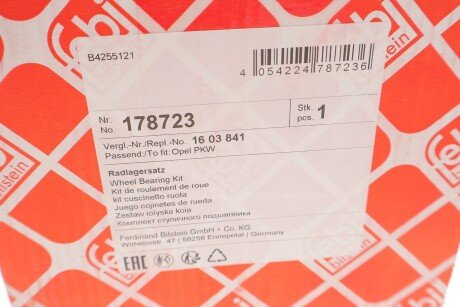 Підшипник передньої ступиці febі Bilstein 178723