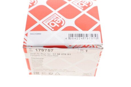 Термостат з ущільнюючим кільцем febі Bilstein 179757