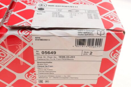 Гальмівний диск febі Bilstein 05649