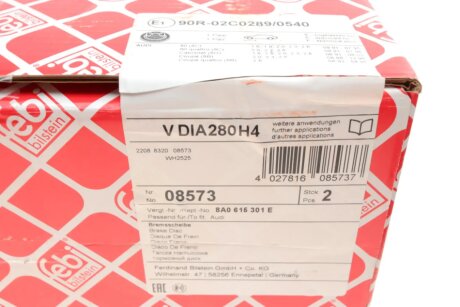 Тормозной диск febі Bilstein 08573