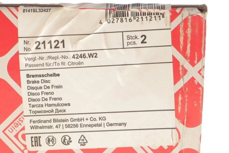 Тормозной диск febі Bilstein 21121