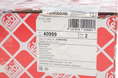 Тормозной диск febі Bilstein 40999