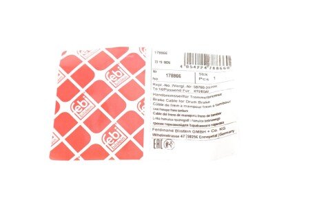 Трос ручних гальм febі Bilstein 178866