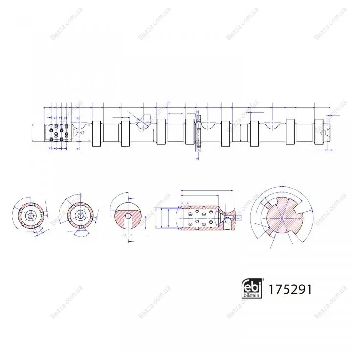 Вал розподільчий впускний VAG 2,0 TFSI (вир-во FEBI) Febі Bilstein 175291 (фото 1)