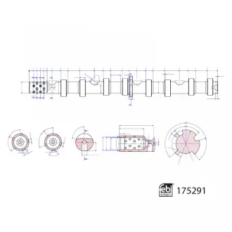 Вал розподільчий впускний VAG 2,0 TFSI (вир-во FEBI) febі bilstein 175291