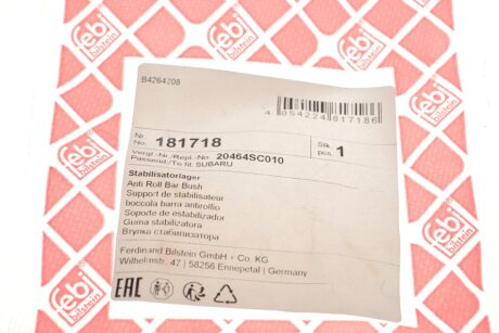 Втулка заднего стабилизатора febі Bilstein 181718
