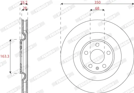 Вентильований гальмівний диск Ferodo DDF2661C