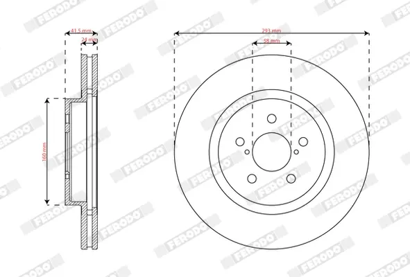 Вентилируемый тормозной диск ferodo DDF2863C