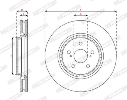 Вентилируемый тормозной диск ferodo DDF3063C
