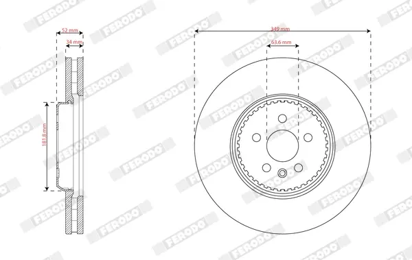 Вентилируемый тормозной диск ferodo DDF3079VC1