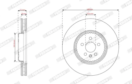 Вентилируемый тормозной диск ferodo DDF3079VC1 Рендж (ленд) ровер Дискавери спорт
