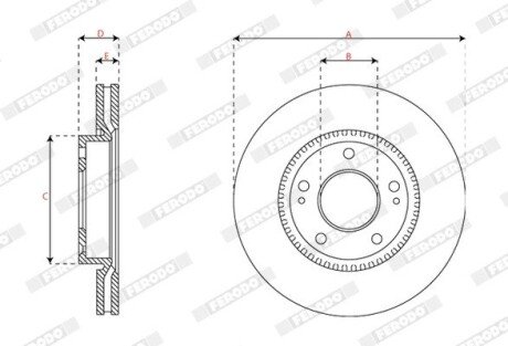 Вентилируемый тормозной диск ferodo DDF2088C