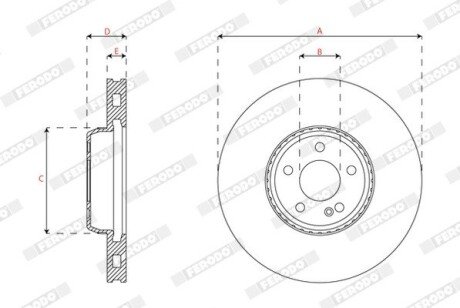 Вентильований гальмівний диск ferodo DDF2839C1