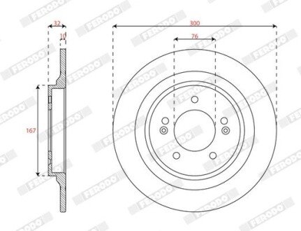 Вентильований гальмівний диск ferodo DDF3099C