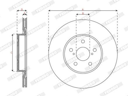 Вентильований гальмівний диск ferodo DDF3100C