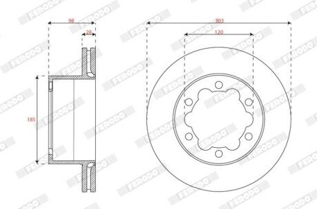 Вентилируемый тормозной диск ferodo DDF3105C1