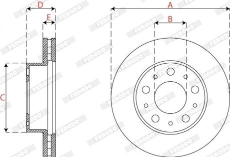 Вентильований гальмівний диск ferodo DDF27951