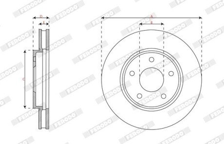 Вентильований гальмівний диск ferodo DDF2908C
