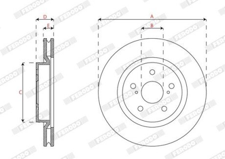 Вентилируемый тормозной диск ferodo DDF2925C
