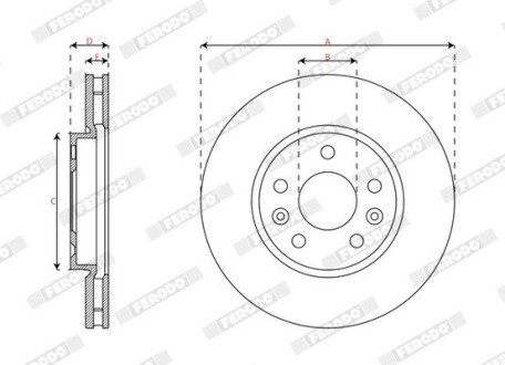 Вентилируемый тормозной диск ferodo DDF2952C