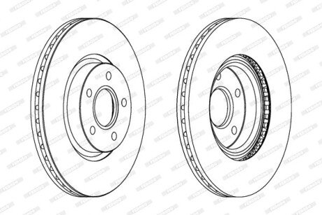 Вентилируемый тормозной диск ferodo DDF1225C