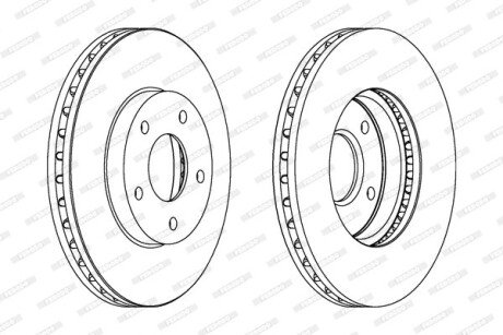 Вентильований гальмівний диск ferodo DDF1249C
