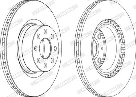 Вентильований гальмівний диск ferodo DDF1298