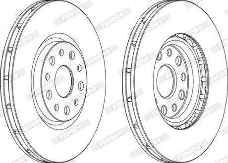 Вентильований гальмівний диск ferodo DDF1449