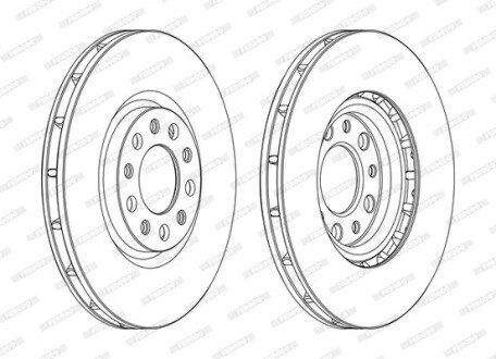 Вентилируемый тормозной диск ferodo DDF1451C