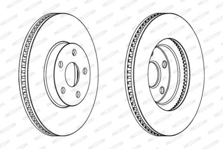Вентильований гальмівний диск ferodo DDF1484C
