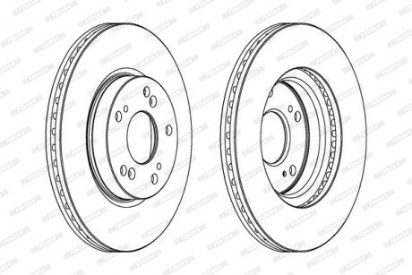 Вентильований гальмівний диск ferodo DDF1539C