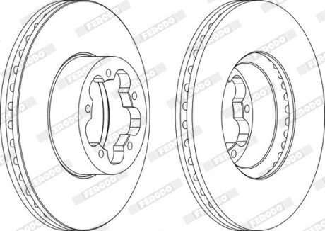 Гальмівний диск ferodo DDF1555 на Форд Транзит 6