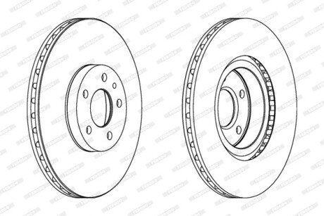 Вентильований гальмівний диск ferodo DDF156C