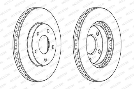 Вентильований гальмівний диск ferodo DDF1599C