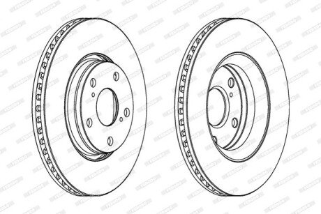 Вентильований гальмівний диск ferodo DDF1756