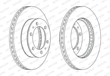 Вентильований гальмівний диск ferodo DDF1783C