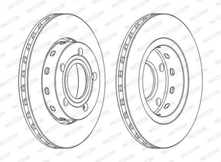 Вентильований гальмівний диск ferodo DDF1887C